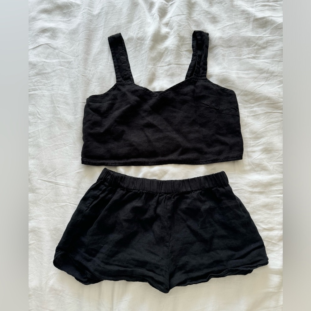 MATE the Label black 100% Linen set